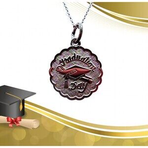 STERLING SILVER GRADUATION NECKLACE 15" Chain Beautiful Gift for the Graduate!